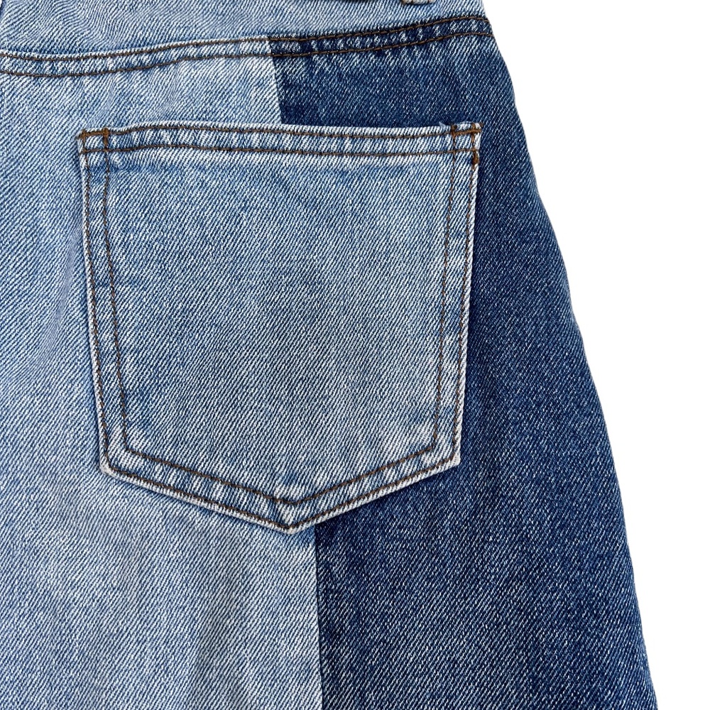 Evidnt Tammy Denim Two Toned Raw Hem Mini Skirt Blue Size 26 - Picture 11 of 14